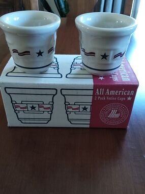 LongabergerAll American Pair Votive Cups Stars and Stripes Made in USA